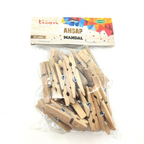TİCON MANDAL AHŞAP NATURAL BÜYÜK