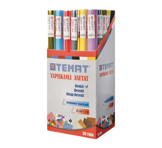 TEMAT YAPIŞKANLI ASETAT BEYAZ 45CM*2MT