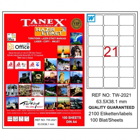 TANEX LAZER ETİKET 63x38 TW 2021 