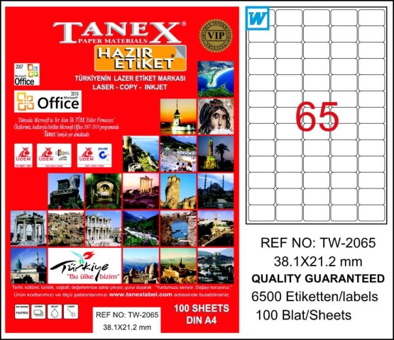 TANEX LAZER ETİKET 38x21 TW 2065 