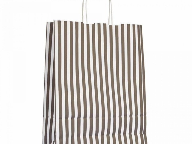 HEDİYELİK ÇANTA KARTON 12 X 32 X 40 SİYAH ÇİZGİLİ 
