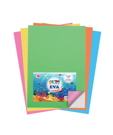 PUTİ  A4 YAPIŞKANLI EVA 10 RENK