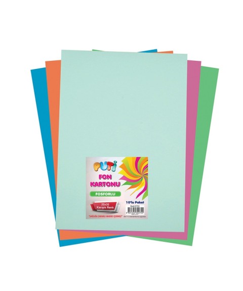 PUTİ FON KARTONU 25X35 10 LU KARIŞIK RENK 