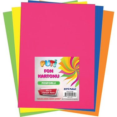 PUTİ FON KARTONU 50X70 10 RENK 160 GR KOD: 2168