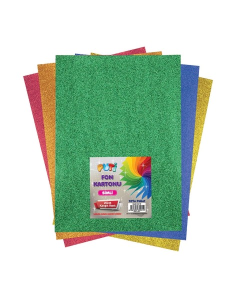 PUTİ FORFORLU FON KARTONU 25X35 10 LU KARIŞIK RENK