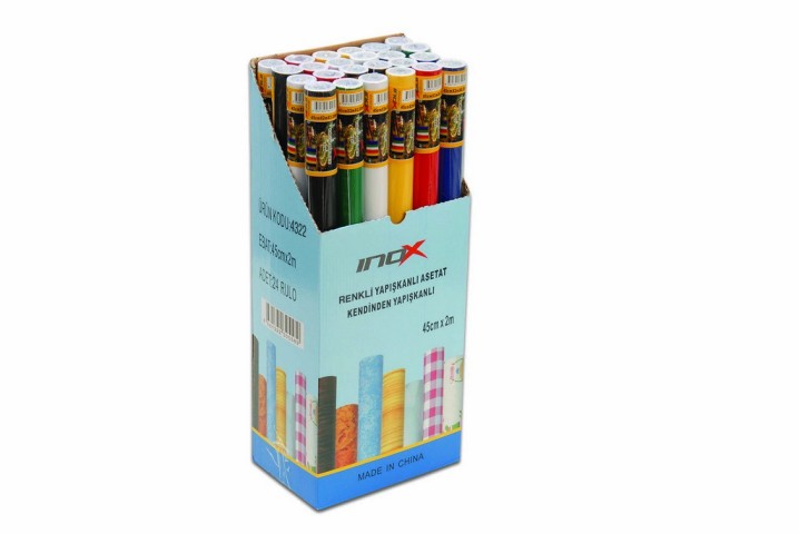 INOX YAPIŞKANLI ASETAT 80 MİC. RENKLİ
