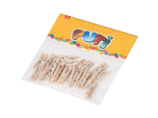 PUTİ MANDAL AHŞAP NATUREL KÜÇÜK 24.LÜ PK