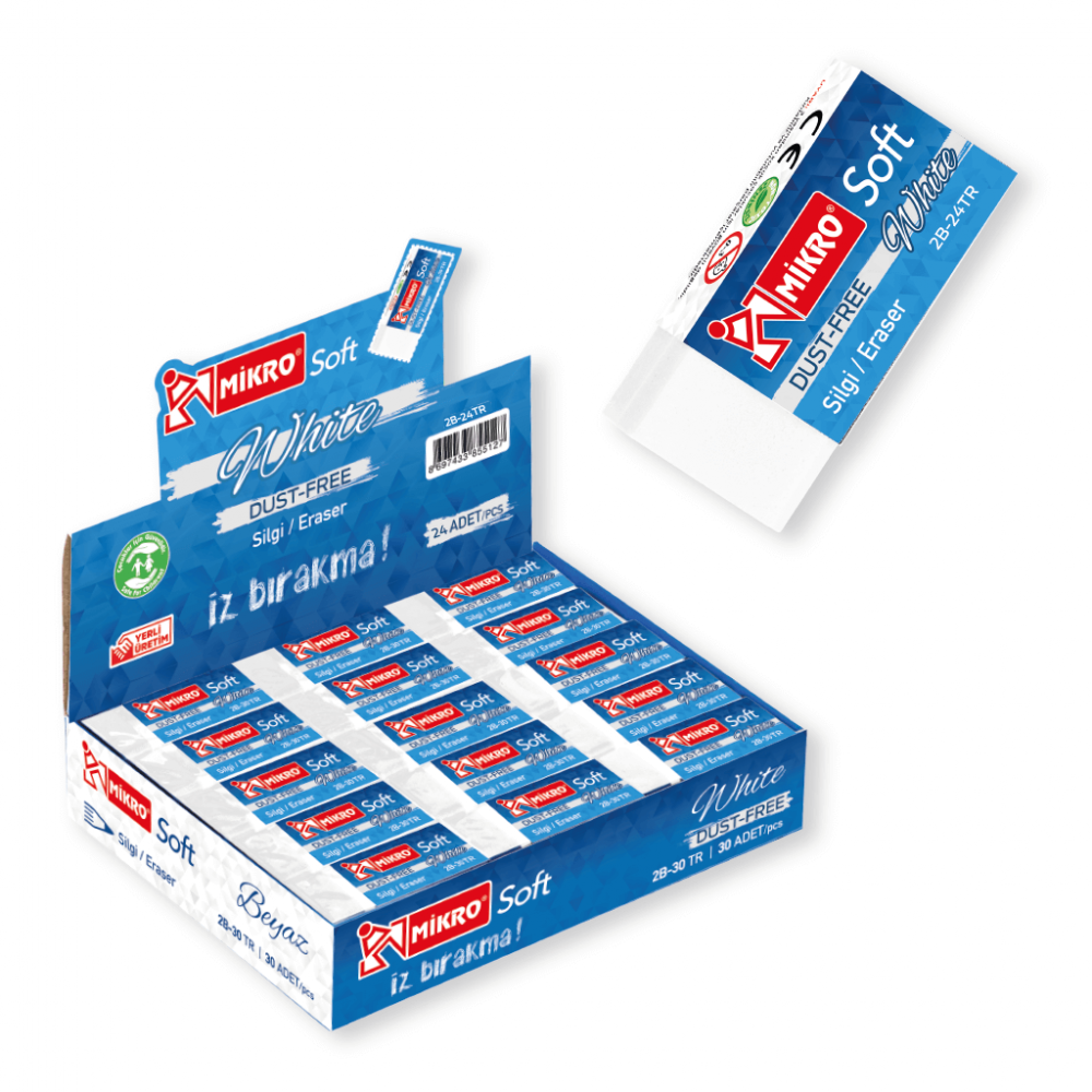 MİKRO SOFT SİLGİ BEYAZ 2B-24TR