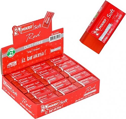 MİKRO SİLGİ KIRMIZI SOFT 2B-30