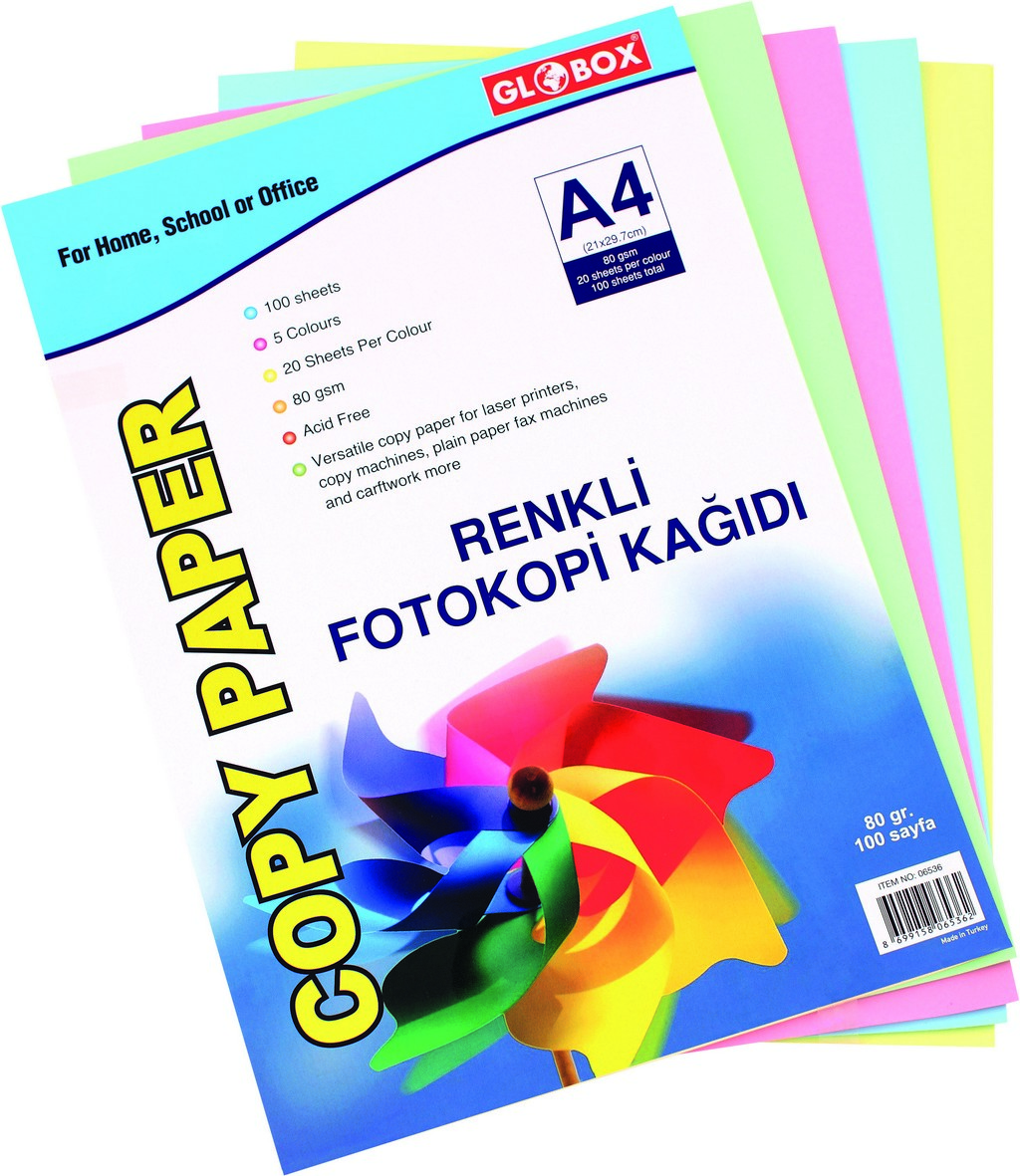 GLOBOX A4 RENKLİ FOTOKOPİ KAĞIDI 