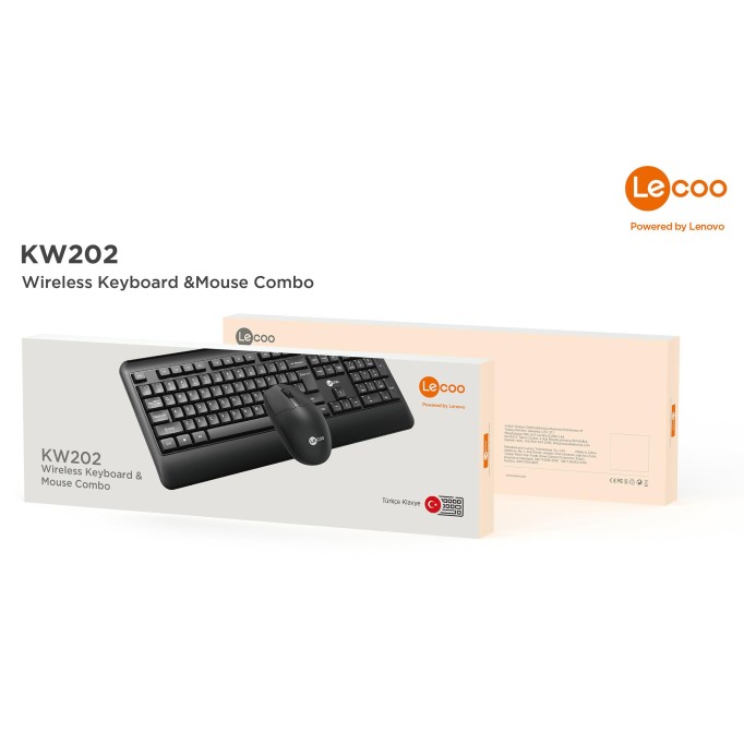 LECOO KW 202 KABLOSUZ KLAVYE + MOUSE SET SİYAH 