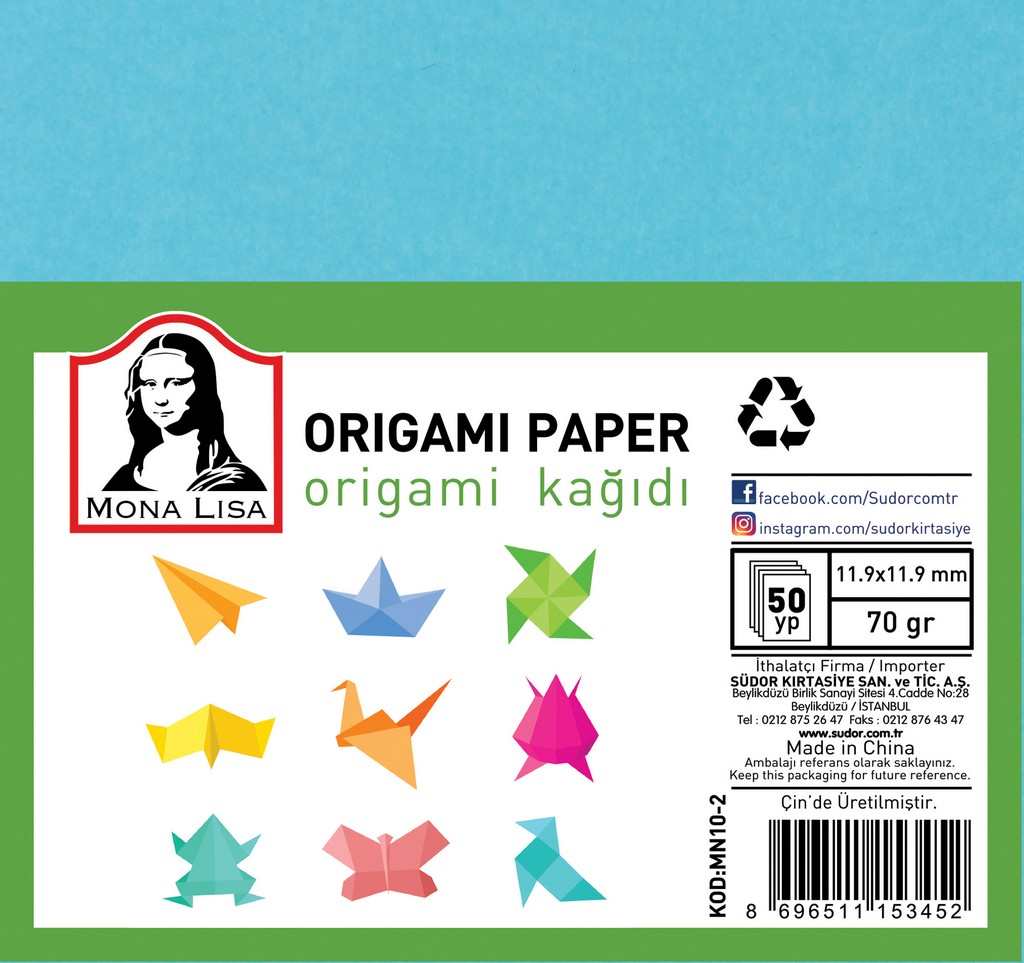 MONA LİSA ORIGAMI KAĞIDI 11.9X11.9 70 GR 50 YPR 
