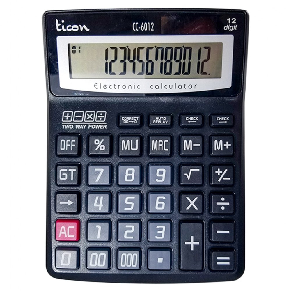 TİCON CC-6012 HESAP MAKİNASI 14 HANELİ 