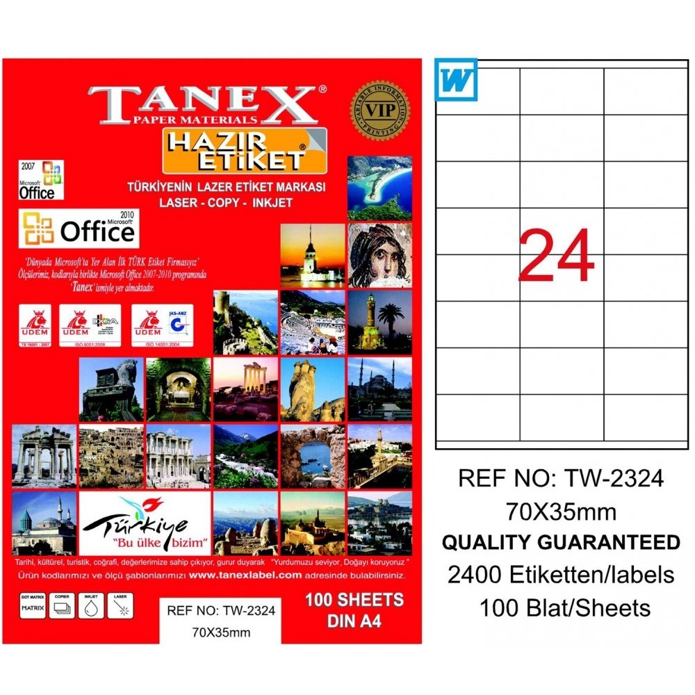 TANEX LAZER ETİKET 70X35 MM 2324