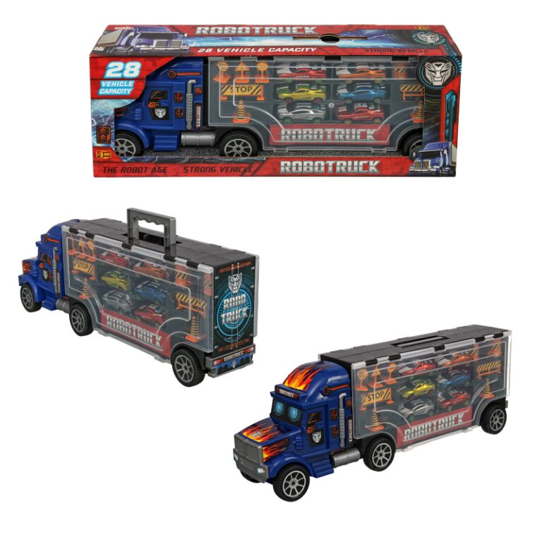 OYUNCAK KUTULU TAŞIYICI TIR 6 METAL ARABA TOY-36 