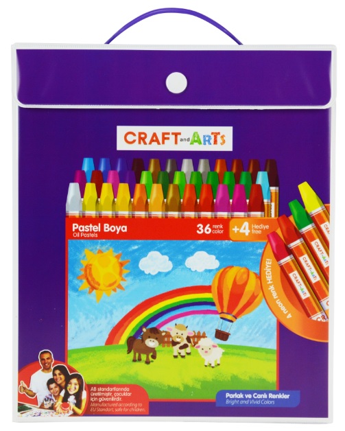 CRAFT AND ARTS PASTEL BOYASI 36+4 RENK ÇANTALI 